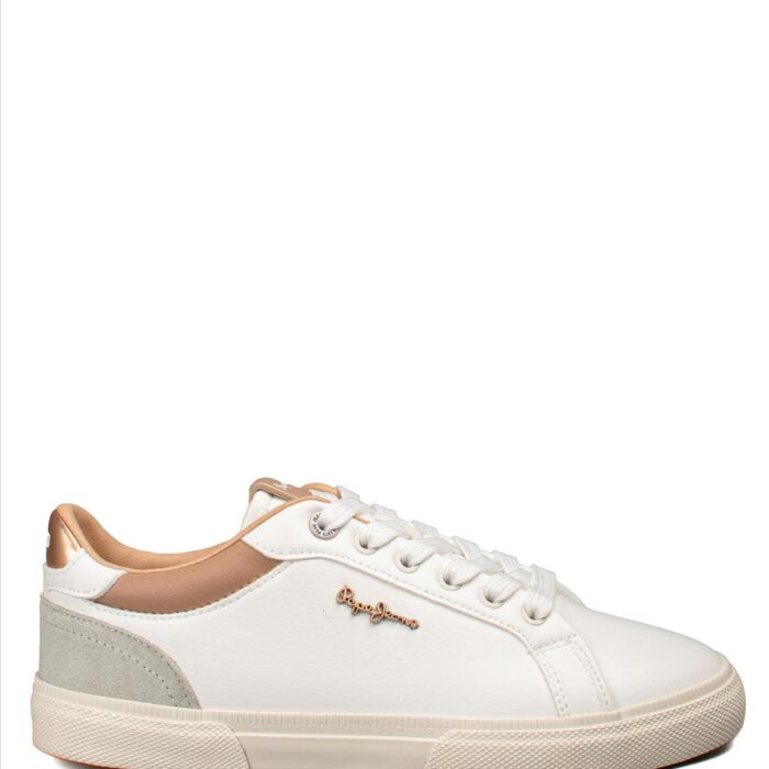 Pepe Jeans Kenton Court Golden Ochre Γυναικεία Sneakers Λευκά