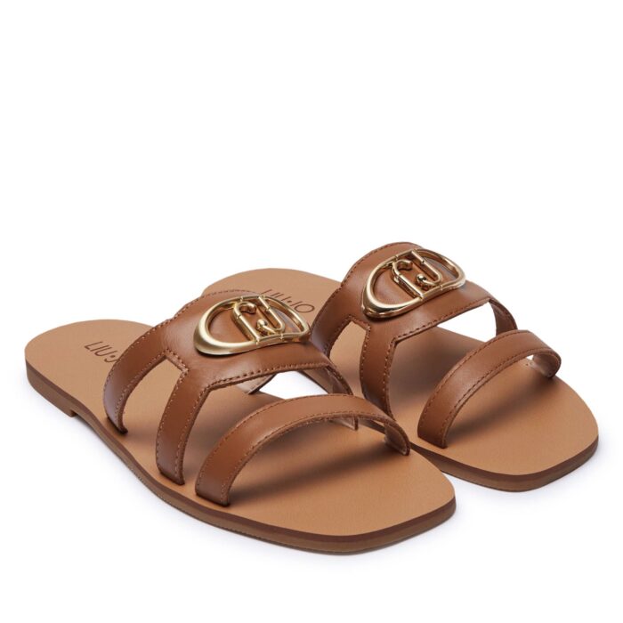 SABA 11 LEATHER FLAT SANDALS WOMEN LIU-JO