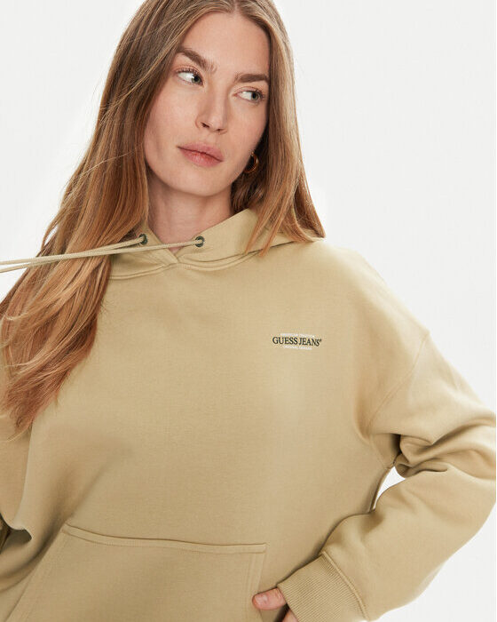 Guess Jeans Μπλούζα W4BQ21 KC811 Μπεζ Regular Fit