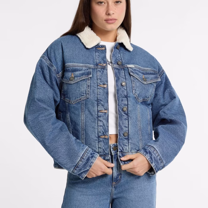 GUESS Oversized τζιν μπουφάν teddy