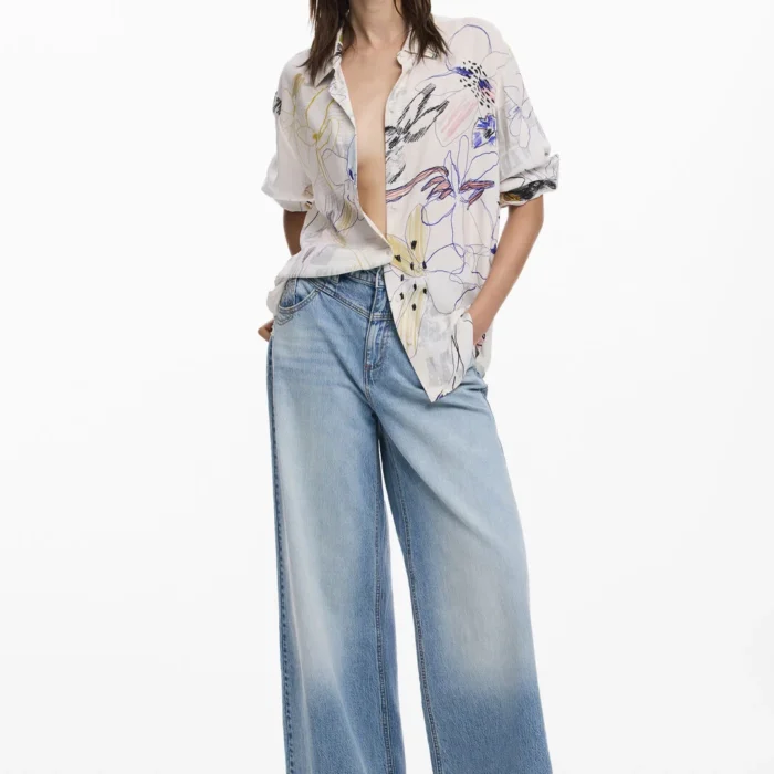 DESIGUAL Ρευστό πουκάμισο με κολάζ