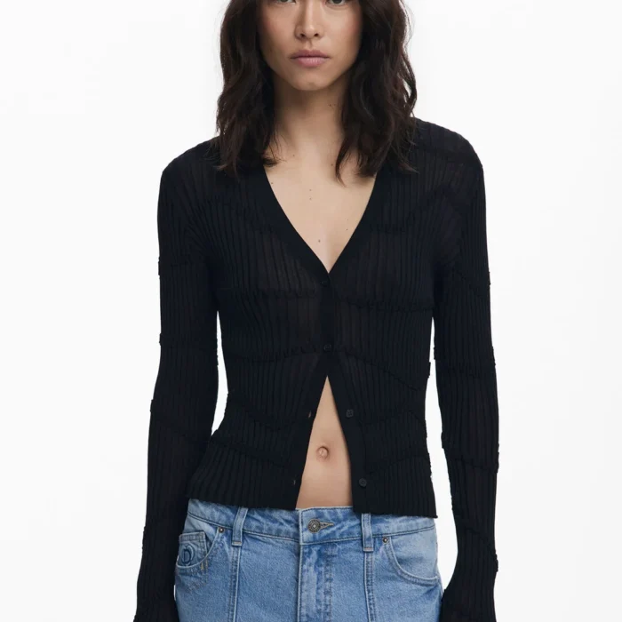 DESIGUAL Εφαρμοστή ζακέτα με ανάγλυφη υφή