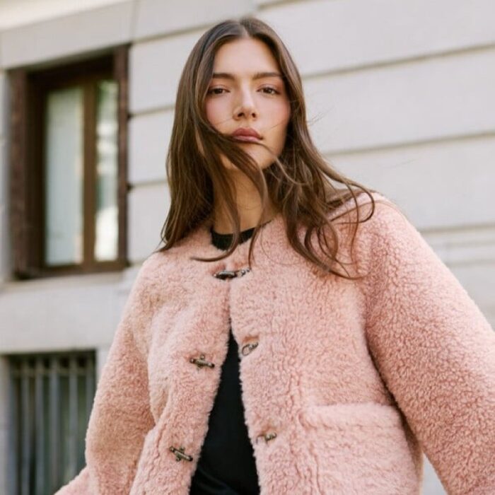 PEPE JEANS Fleece jacket - soft pink