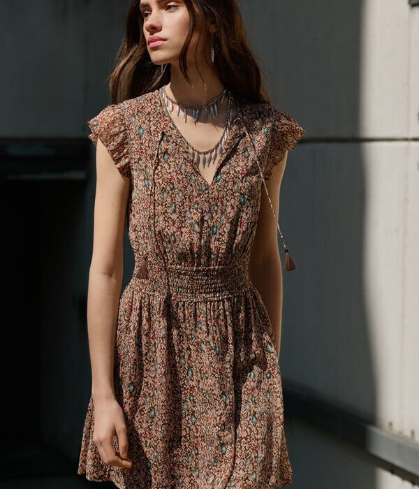 PEPE JEANS fantasy print mini dress