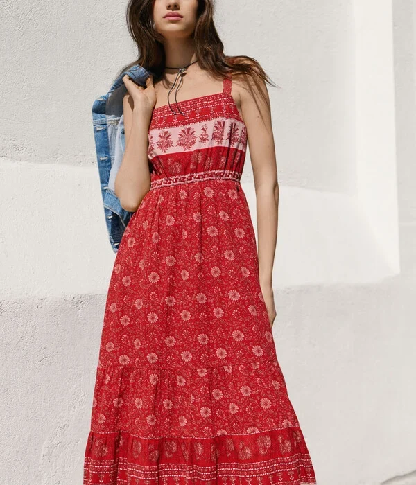 PEPE JEANS floral print maxi dress
